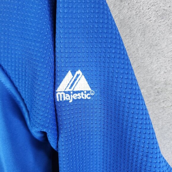 Mens Majestic Blue Pullover Shirt Crew Neck Long Sleeve Size S - Picture 9 of 12